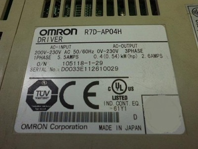 OMRON AC SERVO DRIVER (R7D-APO4H)