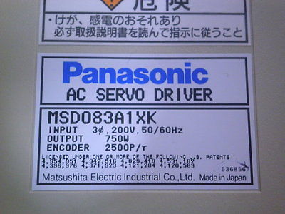 PANASONIC AC SERVO DRIVER (MSD083A1XK)