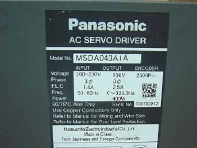 PANASONIC AC SERVO DRIVER (MSDA043A1A)